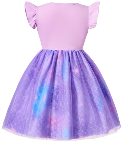 Toddler Baby Girls Tutu Tulle Ruffle Sleeve Summer Casual Bowknot Princess Birthday Party Sundress 2-8 Years2