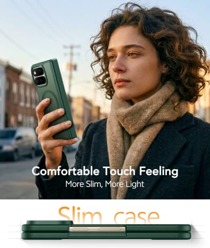 Image of FNTCASE for Google Pixel 11 Pro Fold Case, Hinge Protection, Translucent | Fit for Magsafe, 18FT Military Grade Drop Proof, Protective Tough Phone Cover, Anti Slip, Matte, Green