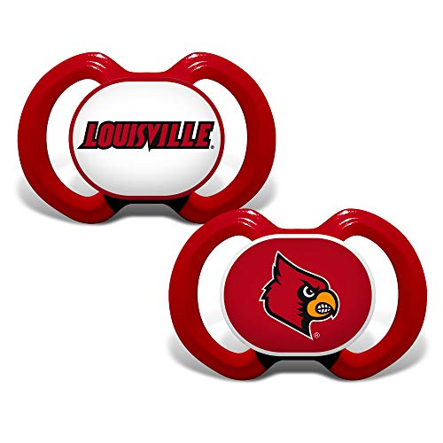 Image of Baby Fanatic Kid Pacifier 2-Pack - NCAA Louisville Cardinals - Officially Licensed Gear - Orthodontic Silicone Nipple - Louisville Cardinals Apparel