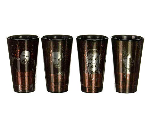 Just Funky The Walking Dead Team Rick & Daryl Foil Print 16Oz Pint Glass 4 Pack #TOP6