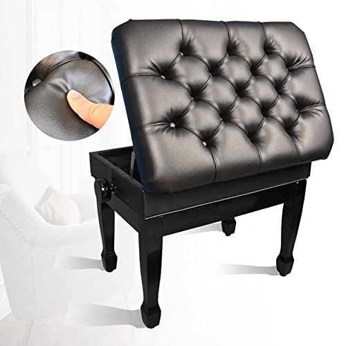 TEmkin Banc de Piano en Bois, Tabouret de Clavier Solo Confortable, Tabouret de Piano de Luxe avec Rangement, 58 x 38 x 49-59 cm, Noir - Les Beatles, Paul McCartney, John Lennon, RIngo Starr, George Harrison TEmkin Banc de Piano en Bois, Tabouret de Clavier Solo Confortable, Tabouret de Piano de Luxe avec Rangement, 58 x 38 x 49-59 cm, Noir – Image 4