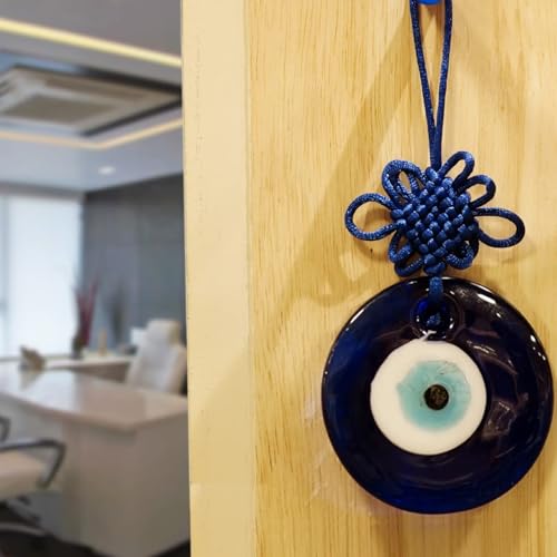 Image of Glass Blue Node Evil Eye Wall Hanging - 10 cm