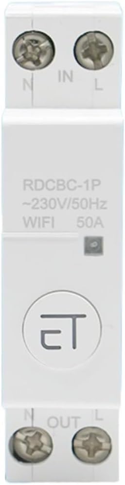 1PCS 1P WiFi Circuit Breaker Smart Timer Switch Relay APP Remote Control Smart Home (Color : 50A, Size : 1P-20)