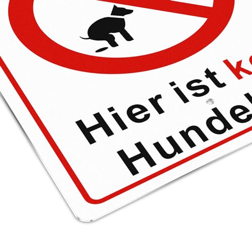 Goodvia Hundekot Verboten Schild mit Pfahl Aluminium Hier Bitte Nicht Hundekot Verboten Aluminium 20x30cm (Format A4) von Goodvia