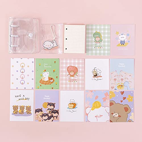 GUITU Creative Cute Office Supplies Mini Notepad Planner School Stationery Notepad to Do List Binder Notebook Writing Pads Loose-Leaf Hand Book(09)