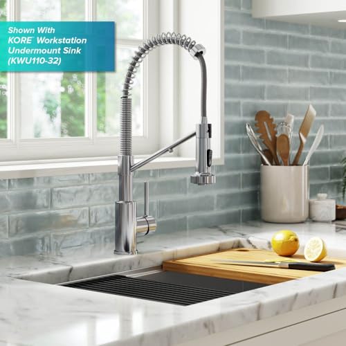 Image of Kraus KFF-1610CH Bolden 2-in-1 Commercial Style Pull-Down Single Handle Filter Kitchen Faucet for Reverse Osmosis or Water Filtration System, Chrome