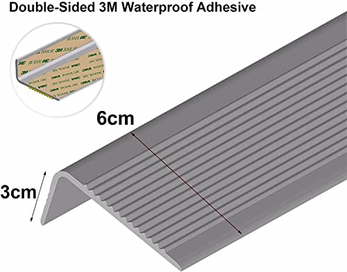 Image of Stair Tread Edge Protectors Adhesive Stair Strip Wide Side Design Non-Slip, Sunscreen, Waterproof, Antifreeze, Wear-Resistant L Shap - (Orange)