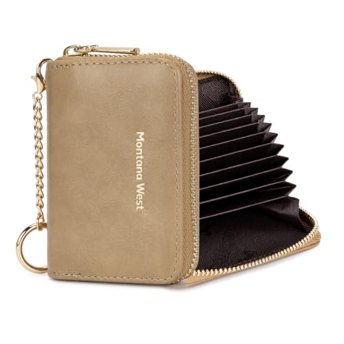 Image of Montana West RFID Blocking Small Credit Card Holder Wallet for Women with Zipper Soft Compact Women's Wallet Gift Idea