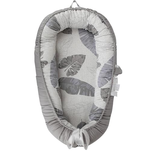 Image of LOOPAN Baby Lounger for Newborn 0-24 Months, Pure Cotton Breathable Baby Nest Cover, Newborn Essentials for Boys&Girls, Portable Infant Bed for Home and Travel