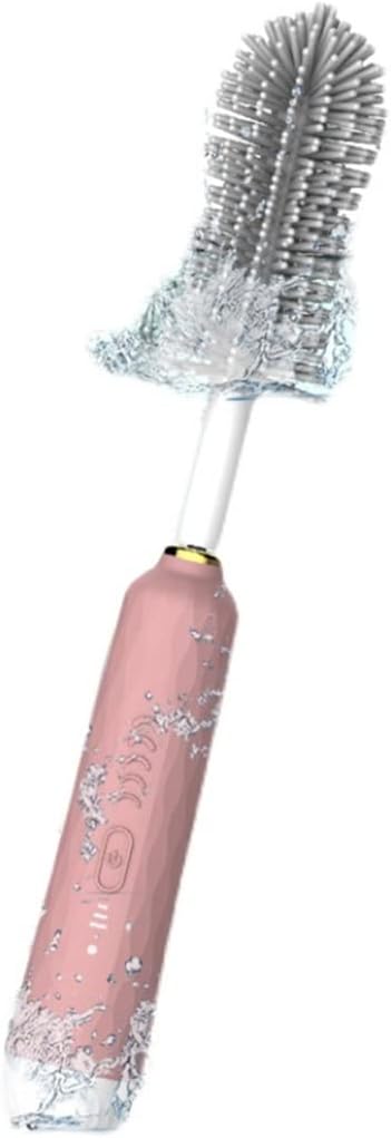 Electric Cleaning Brush Cup Milk Bottle Without Dead Corner Stain Remover Sponge Silicone Baby Long Handle