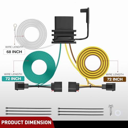 Nilight 4 Pin Trailer Wiring Harness Kit 56009 Simple Fit Tow Hitch by Nilight - Image 8