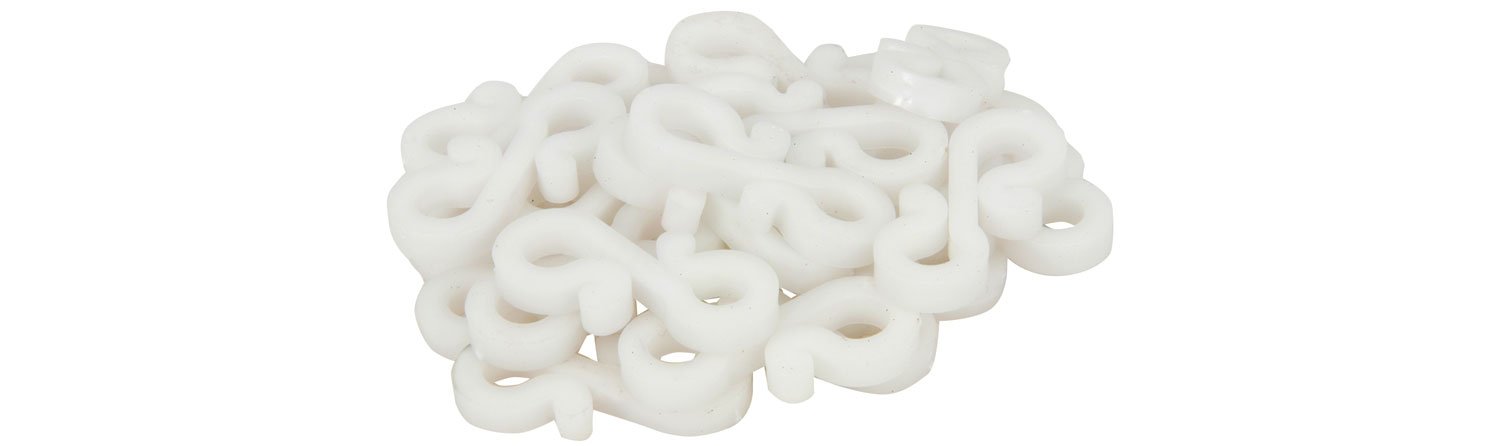 Ex-Pro® Mini Gutter Hooks Clips Outdoor Christmas Xmas Icicle Fairy Lights Plastic White- Pack of 72