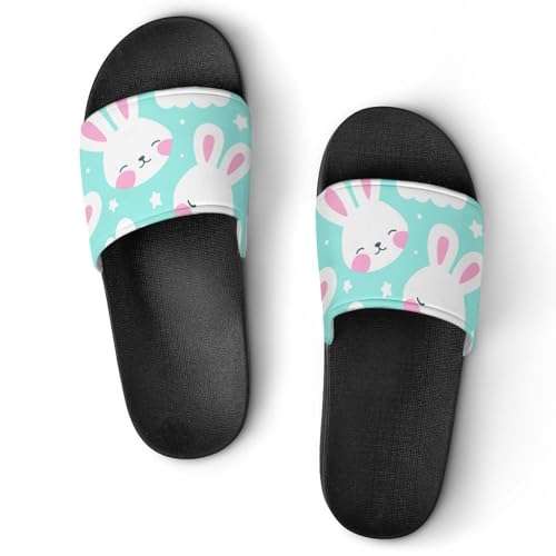Claquettes femme lapins mignons : sandales de maison idéales contre les glissades