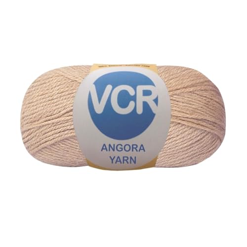 Image of VCR Dusty Mauve Angora Knitting Yarn, Pack of 1, 100 Grams Hank, 256 Meters Length, 80% Flurry - 20% Acrylic Polyamide Soft Ball for Crochet and Knitting, Suitable for Baby Blankets, Cushion Covers