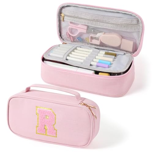 Image of YOOLIFE Pink Pencil Case for Girls, Pencil Pouch Bag, Aesthetic Pen Pouch School Supplies for Teen Girls, R (Pink)