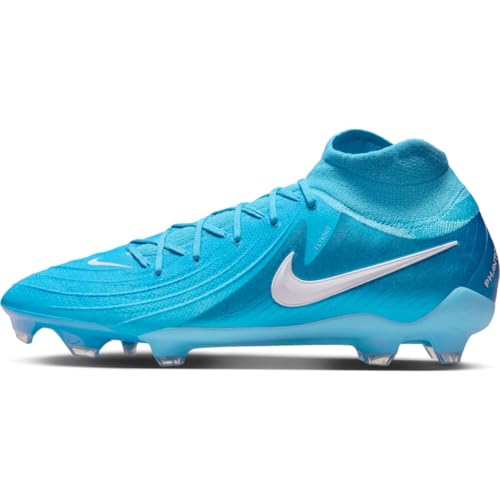 Nike Phantom Luna 2 Pro FG High-Top Soccer Cleats (FJ2575-400, Blue Fury/White) Size 10.5
