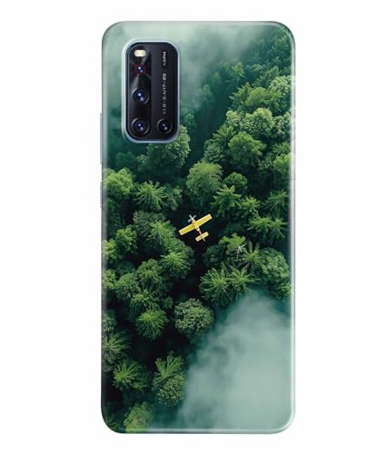 Image of Aeroplane Travel World Printed Hard Back Case Cover & Compatible for Vivo V19 (Multicolor) - D1805