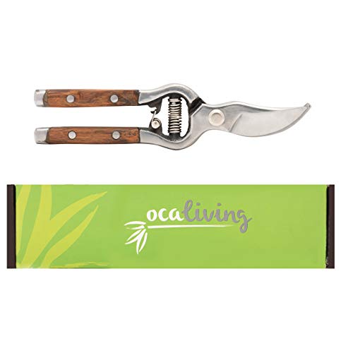 OCALIVING Traditional Bypass Pruning Shears-Branch, Hedge, Shrub, Flower Clipper and Trimmer for Garden-Razor