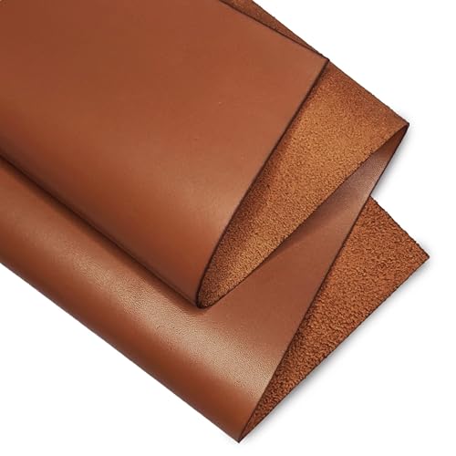 KGS Echte Lederblätter | Vollnarbiges Prägeleder | 1 31 5 mm Dickes | Rindslederblatt für Lederarbeiten und Reparaturen von Kozmo (Mokkabraun 30 x 60 cm)