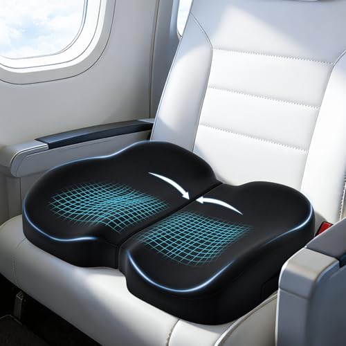A-Pce Foldable Travel Seat Cushion-with Built-in Handles，Memory Foam Cushions for Relief of Lower...