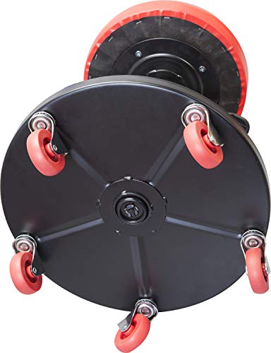 Torin ATRHL6201B Heavy Duty Rolling Pneumatic Creeper Garage/Shop Seat: Padded Adjustable Mechanic Stool with Tool Tray Storage, Red