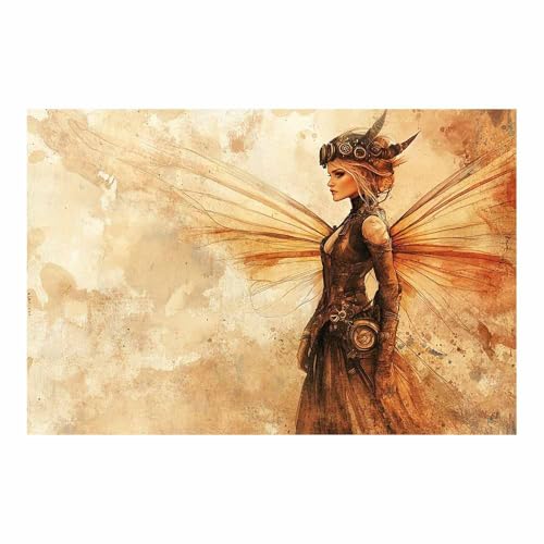 Art ailes cuivre engrenages tableau haut de gamme portrait vintage féminin bronze