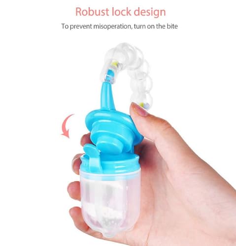 Image of Baby Skin Care Powder Talcum Puff Case Cum Container Box With Fruit Feeder Nibbler Teether For Babies /Kids /Toddler /New Born BPA Free (PATTERN 40)