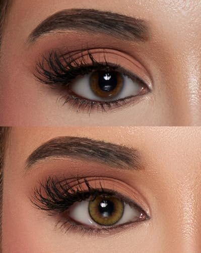 Eve Lenses Jahreslinsen Farbige Kontaktlinsen stark Deckend und Natülich I Augenfarbe, für dunkle und helle, Augen geeignet (Liz Green, 14,2, 0.0)