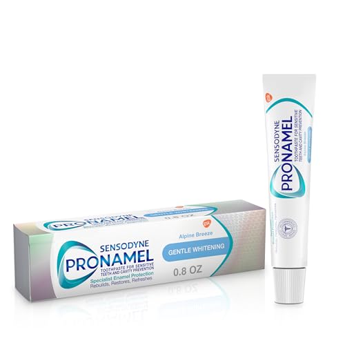 Sensodyne Pronamel Gentle Whitening Enamel Toothpaste for Sensitive Teeth and Cavity Protection, Strengthens Enamel and Whitens Teeth, Alpine Breeze - 0.8 Ounces