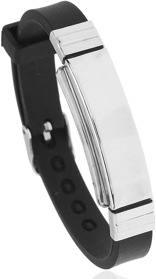 QYAQ Men'S Leather Bracelet,Fashion All-Match Black Leather Bracelet, Personalised Gift,The Gift For Father'S Day, Dad Gift, Adjustable Silver Buckle Silver Mirror,Couple Gift