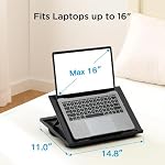 Adjustable Laptop Stand with 8 Angles - Dual Cushion Desk for Sofa, Bed, Car or Work Table by HUANUO