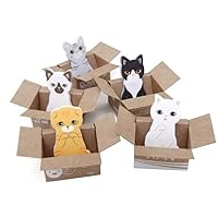 Gifts UK® Korean Style Kitten Cat Cute Mini Sticky Notes Novelty Bookmark Memo Index Tab Page Markers (A Set of 5 Designs - CAT)