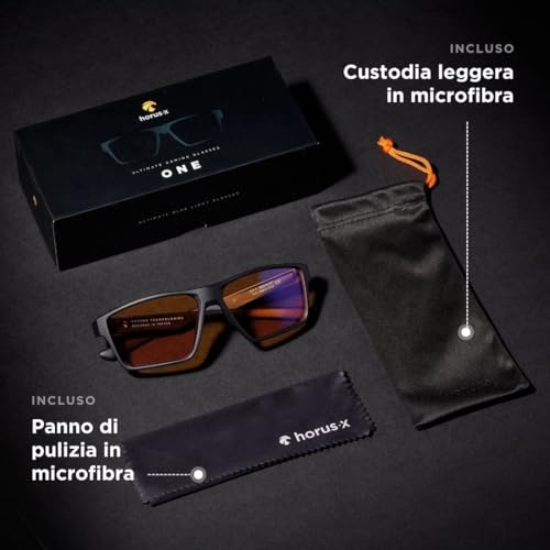 • Occhiali Luce Blu Uomo Donna | Occhiali Gaming Anti Luce Blu Protezione Ottimale Anti-Fatica | Amber - Gadget - Immagine 5