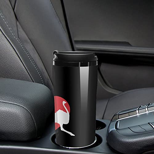 I Heart Love Ostrich Reusable Plastic Insulated Cup Double Wall Coffee Mug Fashion Travel Tumblers With Lid 350Ml #TOP6