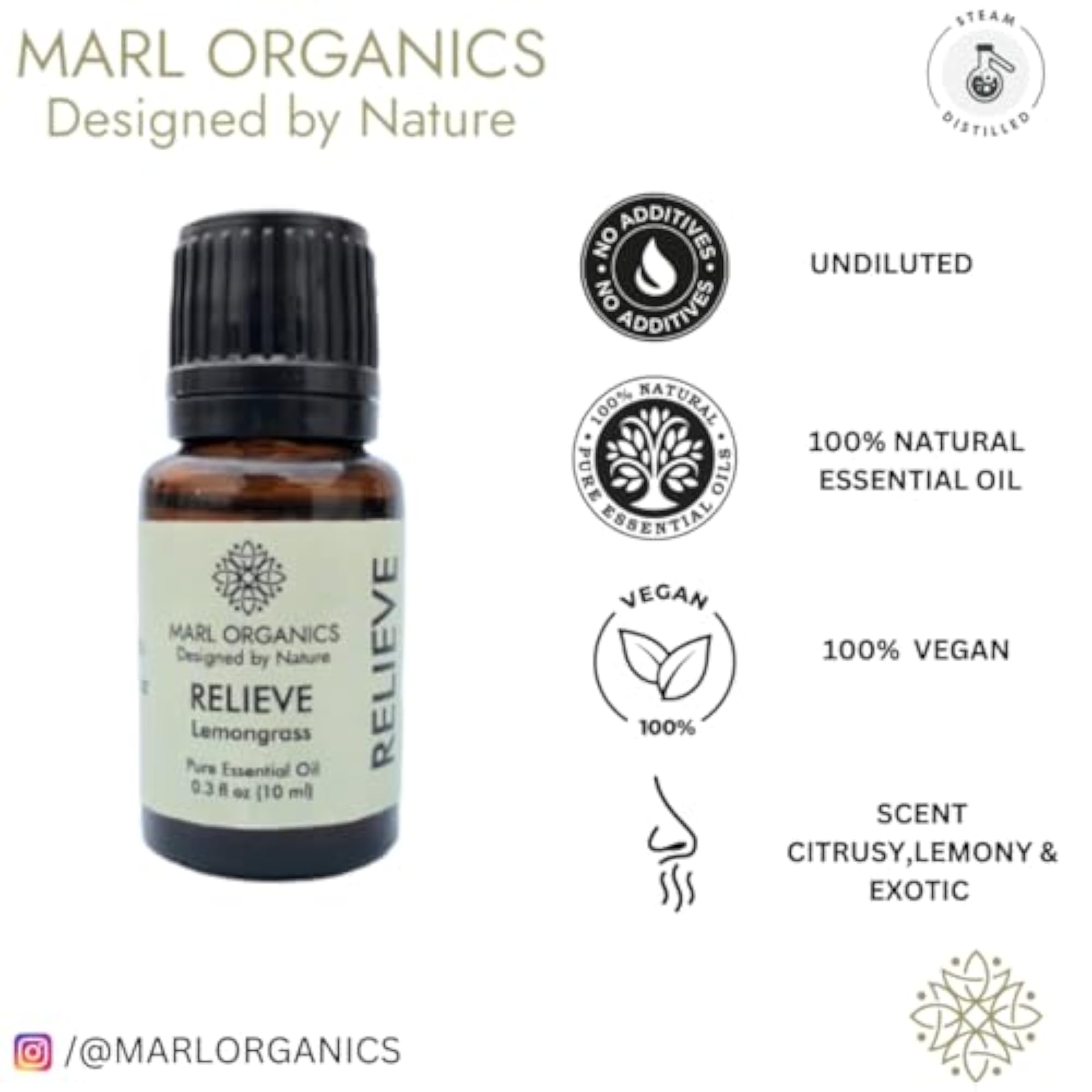 Lemongrass Essential Oil, 100% Pure, 10 ml