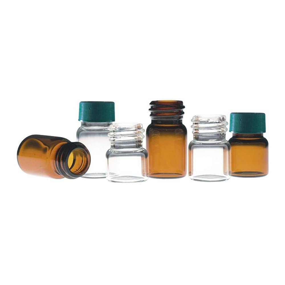 Qorpak GLA-07799 Amber Borosilicate Compound Vial with 13-425 Neck Finish, 14.75 mm x 26 mm, 0.50 dram (Pack of 144)