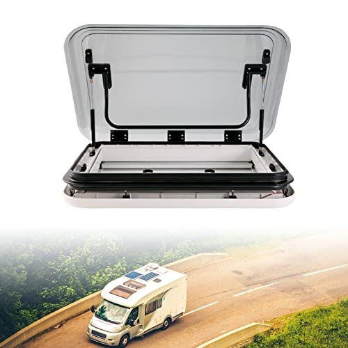VZXATYOP RV Roof Vent Hatch with LED Light Large Skylight Roof Window for RVs Caravans Motorhomes & Campers Top-Mounted Ventilation Hatch Easy Installation(800 * 500mm)