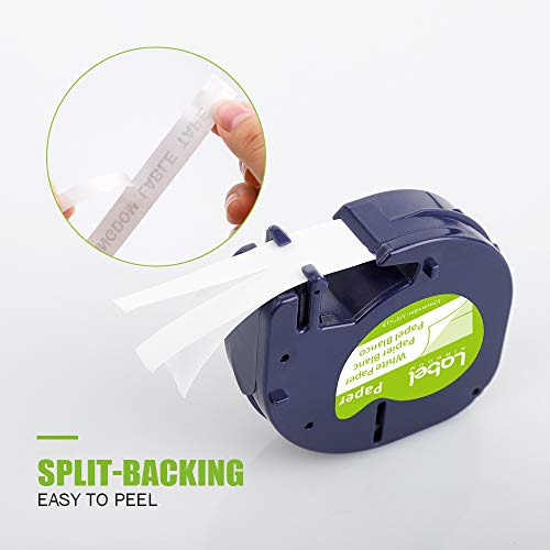 8-Pack Label KINGDOM Label Compatible with DYMO LetraTag Label Maker Refills 91330 White Paper Tape Refills 12mm x 4m (1/2\" x 13\') for Labeler Letra Tag 200B LT 100H 100T Plus - Thumbnail 3