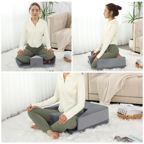 HOMBYS Multifunctional Meditation Cushion Foam Meditation Pillows for Sitting on Floor, Large Thick Floor Cushion Seating for Adults Yoga, Reading - Image 4