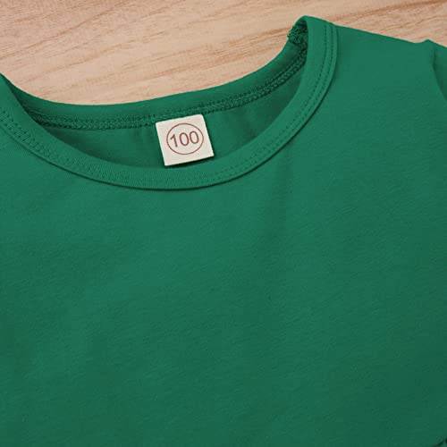 6-9 Months Baby Girl Clothes Set Infant Girls St Patricks Day Clothes Baby Long Sleeve Ruffles Tops Flare Pants Set Outfits Clothes #TOP6