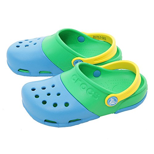 Image of crocs Kids Unisex Electro II Ocean and Grass Green Clogs and Mules - J3