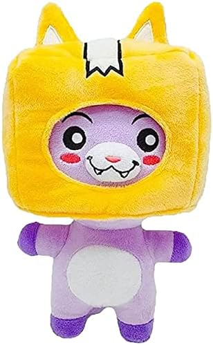 LANKYBOX PLUSH OFFICIAL, XL 9 Inches Lankybox Plushies Foxy Boxy And Rocky, Lanky Toys Foxy and Boxy with Detachable Removable Head Mask Soft Stuffed Plushies ,Birthday Gifts For Kids and Fans
