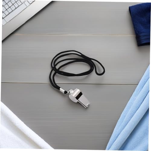 Silbatos de acero inoxidable para árbitro 6 pzas con cordón miniatura 6