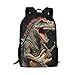 Allcute Cool Dinosaur Backpack for Kids Student Comfortable Padded Adjustable Straps Durable Lightweight Boys Girls School Backpack with Mesh Side Pockets Elementary Bookbag