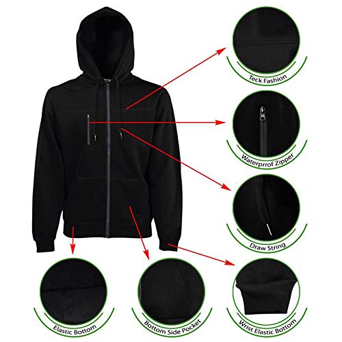 Fort Fashion Men Tech Fleece Jogger Sweat Suit (Cationic Black, L)