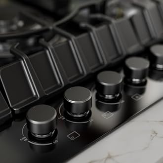 Empava 36" Gas Stove Cooktop NG/LPG Convertible with 5 Italy Sabaf Sealed Burners in Black Tempered Glass