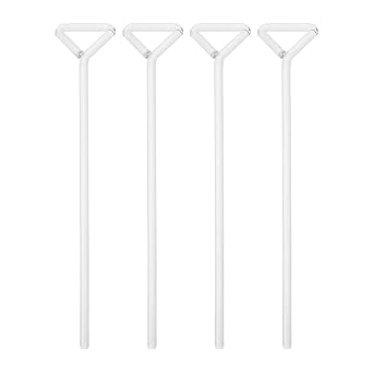 Mobestech 4 Pack L-Shaped Cell Spreaders Glass Laboratory Coating Rods 7.67 inch Cell Spreading Sticks with Scraping Edge for Even Culture Distribution Lab Supplies