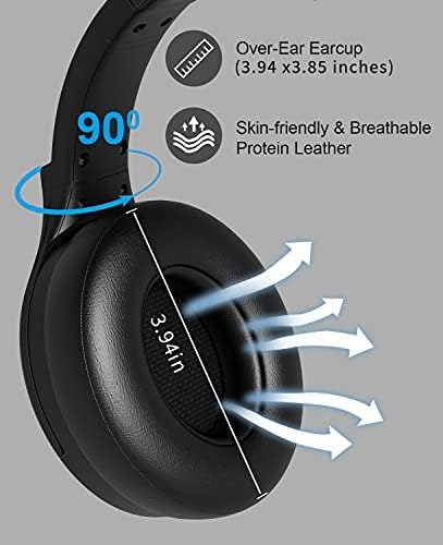 USB Headset/3.5mm Computer Headset with Microphone Noise Cancelling, Flexible Over-Ear Earcups and Rotatable Boom Mic, Wired PC Headset, Comfort Office Headset for Laptop/Call Center/Cell Phone