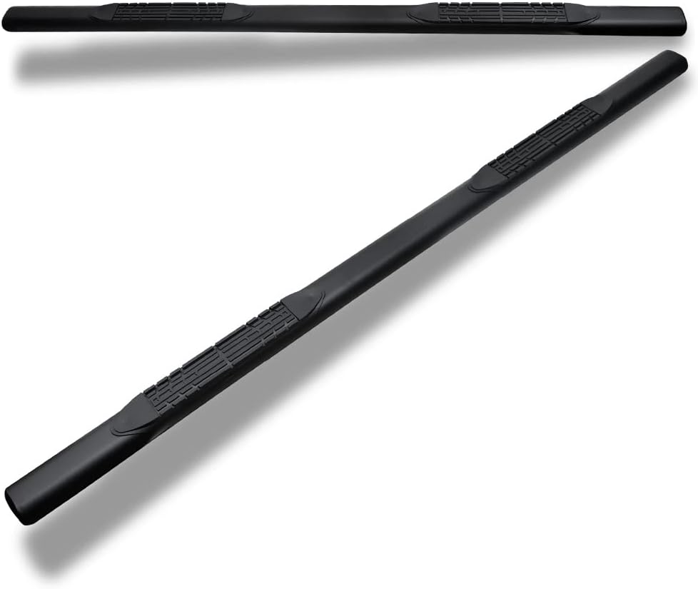 7422452974952 Compatible with 2009-2014 Ford F150 Super Crew (Crew) Cab 4" Oval Matte Black Steel Side Step Nerf Bars