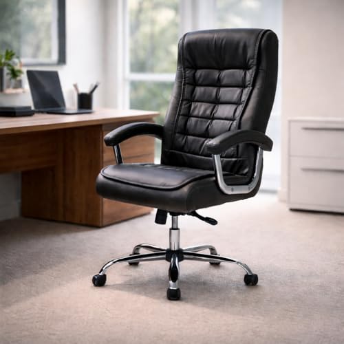 Cadeira Ergonômica para Escritório Escrivaninha Presidente Big Com 42 Molas Ensacadas, Pillow Top no Assento e Encosto, Cadeiras Inc Executiva Preta